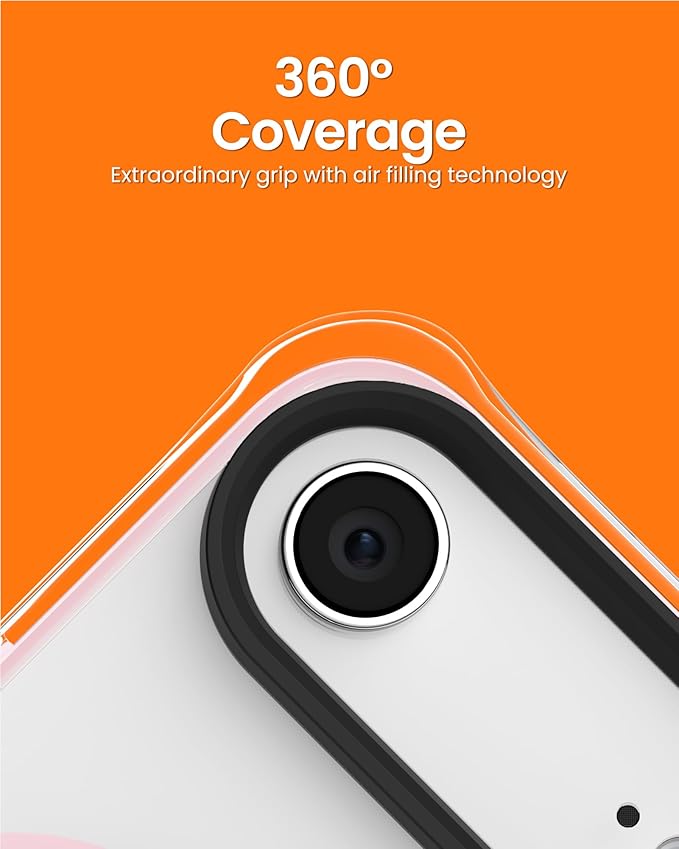 ORNARTO Air Case for iPhone Air Clear | Military-Grade Drop Protection | Camera Control Button | Compatible with MagSafe | Built-in Air Phone Cover - Pink