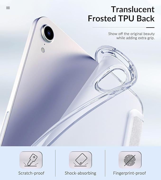 MoKo Case Fit New iPad mini 7 (A17 Pro) 2024, iPad mini 6th Generation Case 2021 (8.3-inch), iPad mini 6 Case, Soft TPU Translucent Frosted Back Cover Case for iPad mini 7th, Gray Forest