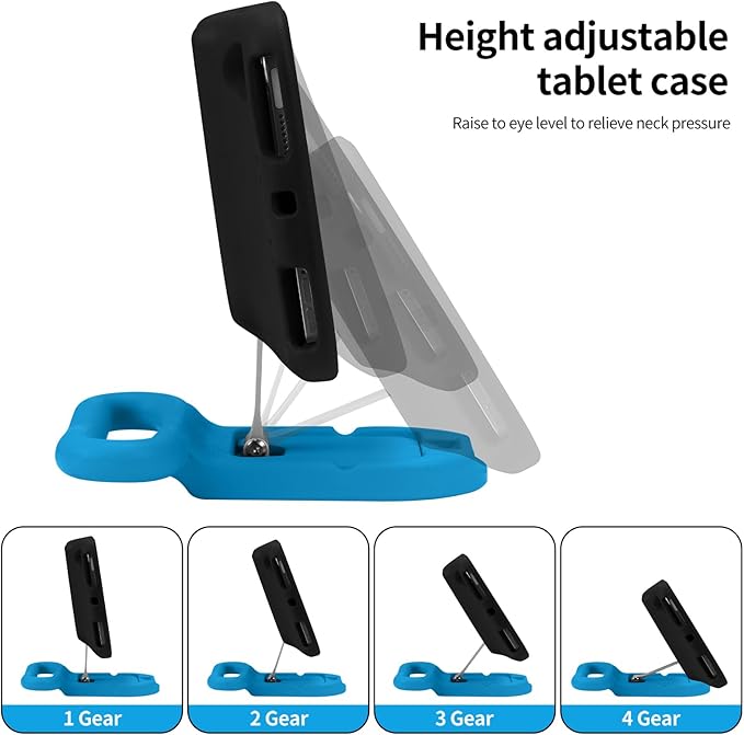 Kids Case for iPad mini 7 (A17 Pro) 2024 / iPad mini 6 2021, Adjustable Portrait/Landscape Stand, Drop Proof Handle Kickstand, Child Friendly with Screen Protector for iPad mini7th/6 8.3 inch (Black)