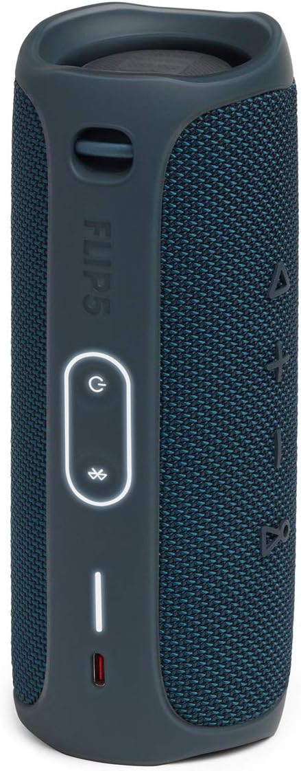 JBL FLIP 5, Waterproof Portable Bluetooth Speaker, Blue, 3.6 x 3.6 x 8.5