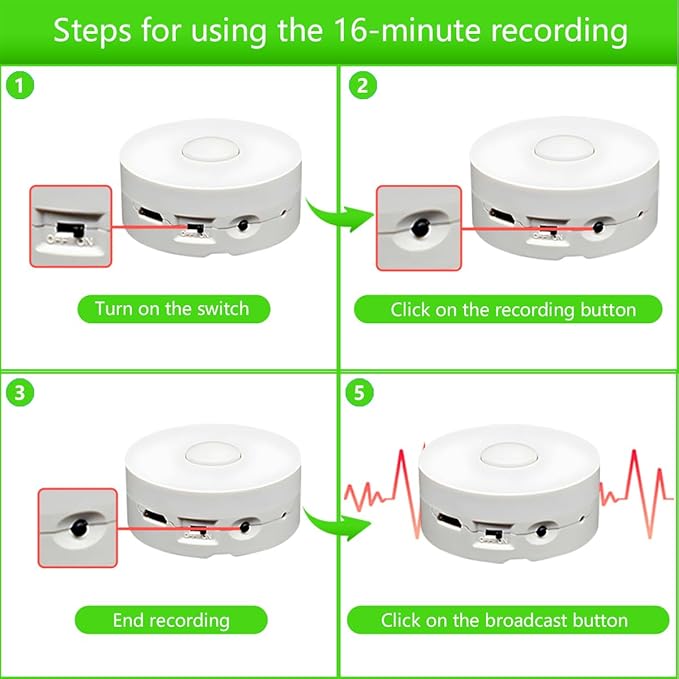 16 Minutes Voice Recorder, Record Custom Message for Crafts, Stuffed Bear, Baby Doll, and Pillow (2Pack + Yellow)