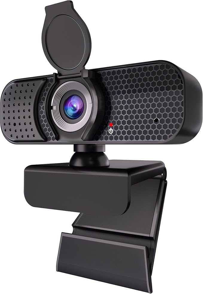4K Webcam with Autofocus & Tripod, Camera for PC Laptop with Dual Microphone, USB Computer Camera with Low Light Correction, Auto White Balance, Video Camera for Streaming, Meetings, Office, Zoom