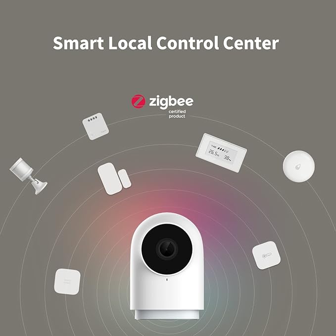 Aqara Security Camera Hub Indoor G2H Pro, 1080p HD HomeKit Secure Video Indoor Camera, Night Vision, Two-Way Audio, Zigbee Hub, Plug-in Cam Works with Alexa, Homekit, Compatible with Google Assistant