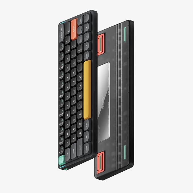 nuphy Air60 V2 Portable Wireless Keyboard 60% Low Profile Mechanical Keyboard Support QMK/VIA Compatible with Windows/mac OS/Linux Supports Bluetooth 5.1/2.4GHz/Wired USB-C Black - Gateron Aloe Switch
