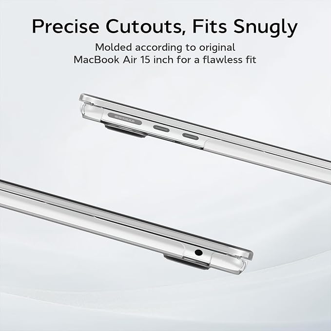 B BELK Compatible with MacBook Air 15 inch Case M5 2026 2025 2024 2023 M4 M3 M2 A3448 A3241 A3114 A2941, [100% Official Color] [Ultra Thin Armor] Plastic Hard Shell Case+Keyboard Cover, Matte Clear