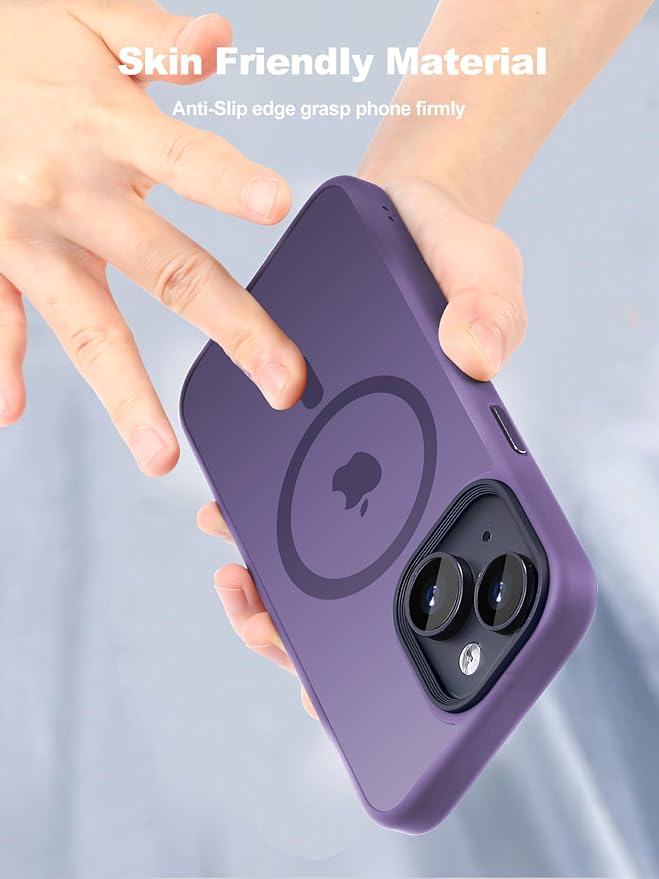 Tigowos for iPhone 15 Magnetic case Fits MagSafe 15FT Drop Resistant Anti-Yellowing Heavy Duty Shockproof Back Cover Fits iPhone 15 Phone Cases 6.1"，Deep Purple