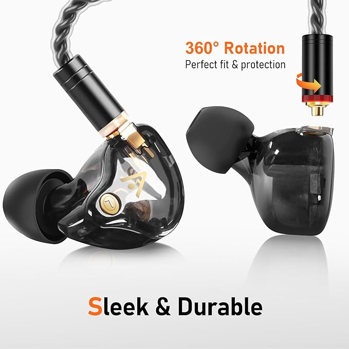 Vibes 202ML Wired Earbuds - HiFi in Ear Headphones for iPhone 5–14, Noise Isolating Ear Buds w/ Mic - Clear Sound, Deep Bass, Comfort-Fit Earphones - MMCX–LTN, Silver Plated Cord, Carrying Case