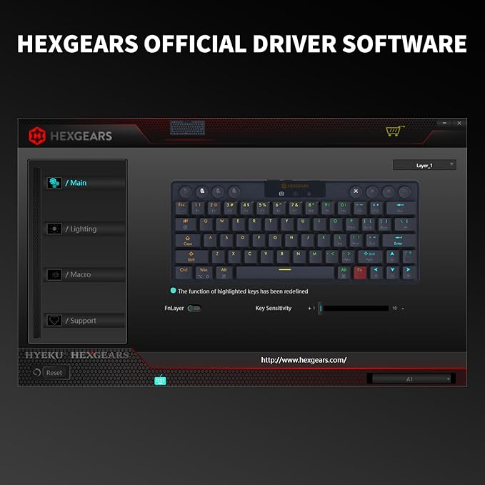 Hexgears A1 Low Profile Wireless Mechanical Keyboard - 60% Compact TKL, Bluetooth 5.0/2.4GHz/Wired USB C Hot Swappable Clicky Switch, RGB Backlit Mini Portable Gaming Keyboard Aluminum for PC/MAC