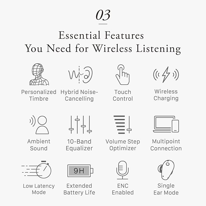 Final Audio TONALITE Wireless Earbuds – Personalized Timbre with Head and Ear Scanning, Natural ANC, Bluetooth 6.0 – Black