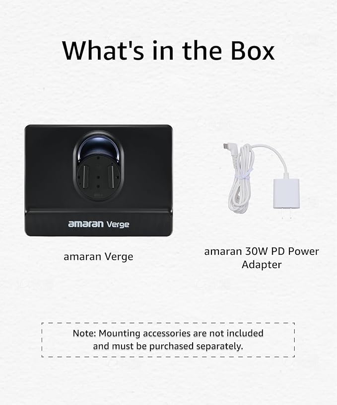 Amaran Verge Edge-lit Rectangular Panel Light, 96+ CRI,0-100% Brightness & 2700K-6500K,Bi-Color,Front-Facing Knobs and APP Control, USB-C PD, Silent for Streaming & Video Gaming Studio (Charcoal)