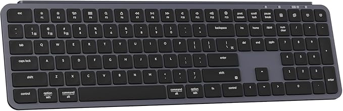 Keychron B6 Pro Full-Size Ultra-Slim Wireless ZMK Custom Keyboard, Triple-Mode 2.4 G/Bluetooth 5.2/Wired Programmable, Lightweight Quiet Key with Numeric Keypad for Mac/Windows, Space Gray