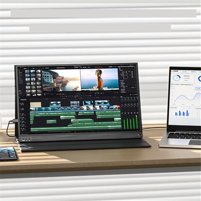 GLigeT Wide Device Portable-Monitor-for-Laptop - 15.6'' 4K FHD IPS Display USB-C HDMI with Speakers External Monitor