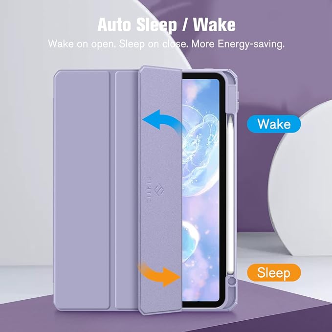 Fintie Hybrid Slim Case for iPad Pro 11-inch (4th / 3rd Generation) 2022/2021 - [Built-in Pencil Holder] Shockproof Cover w/Clear Transparent Back Shell, Also Fit iPad Pro 11" 2nd Gen, Lilac Purple