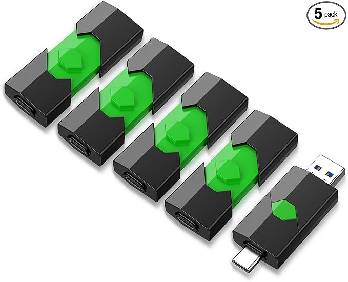 K&ZZ 32GB Flash Drive 5 Pack Dual USB 3.0 Memory Stick USB C Flash Drives Travel/Business/Video Thumb Drive Photo Stick
