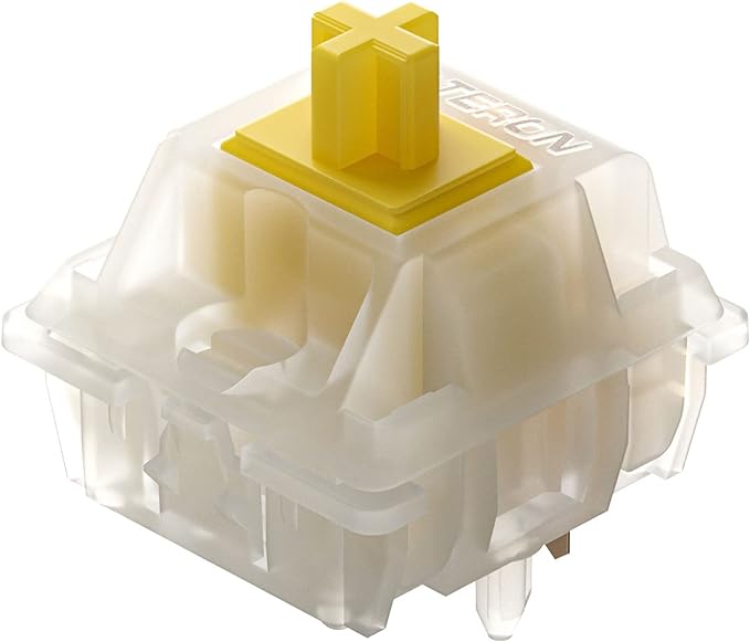 GATERON Milky Yellow Pro Switches Pre-lubed 5 Pin Linear Keyboard Switches for MX Mechanical Keyboard (90 Pcs, Yellow)