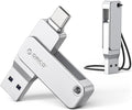 ORICO 256GB Dual USB 3.0 Flash Drive 150MB/s USB Thumb Drive Type-C and USB Type-A Metal Housing Swivel Design for Smartphones & Laptops - EB05