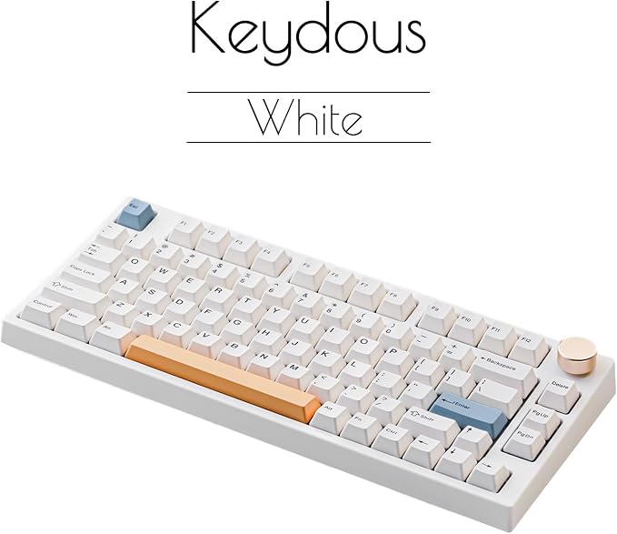 NJ80-AP Wireless Mechanical Keyboard with Knob Bluetooth 5.0/2.4G/Wired Connection 75% Hot Swappable Custom RGB Programmable Gaming Keyboard with PBT Keycap for Win Mac