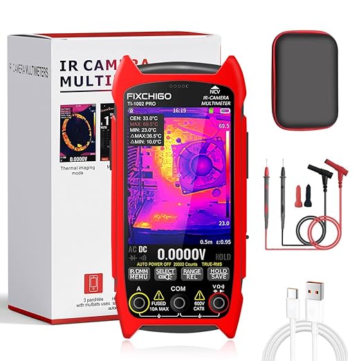 2 in 1 Thermal Imaging with 20000 Counts Multimeter Function Infrared Camera Pixels ISR256x192 Image Resolution 427x320 3.5 inch LCD -20℃ to 550℃ Temperature Range 15 Color Modes