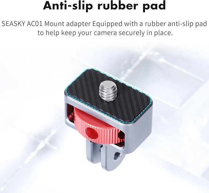 SEASKY AC01 1/4"-20 Action Camera Mount Adapter Tripod Conversion Accessory All Metal Aluminum Alloy for Insta360 X5/X4/X3/X2 for DJI OSMO 360 Gopro Max 2 Sports Camera Accessories