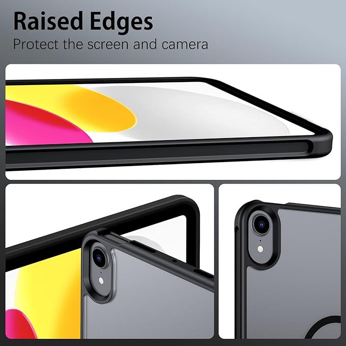 Telaso for iPad mini 7 A17 Pro 2024/iPad Mini 6 2021 Case, iPad mini 7th/6th Gen Magnetic Case with Invisible Portrait/Landscape Stand Translucent Matte Back Soft TPU Bumper Protective Cover, Black