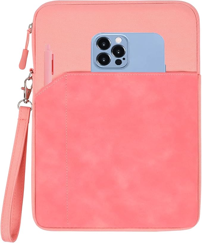 CAAORDKSO 12.9-13 inch Tablet Sleeve Bag for 13 inch iPad Air M3 2025, 13 Inch New iPad Pro M4/ Air M2 2024, iPad Pro 12.9 inch, Surface Laptop Go 12.4", Galaxy Tab S8+/S9+ 12.4, Waterproof Case Pink