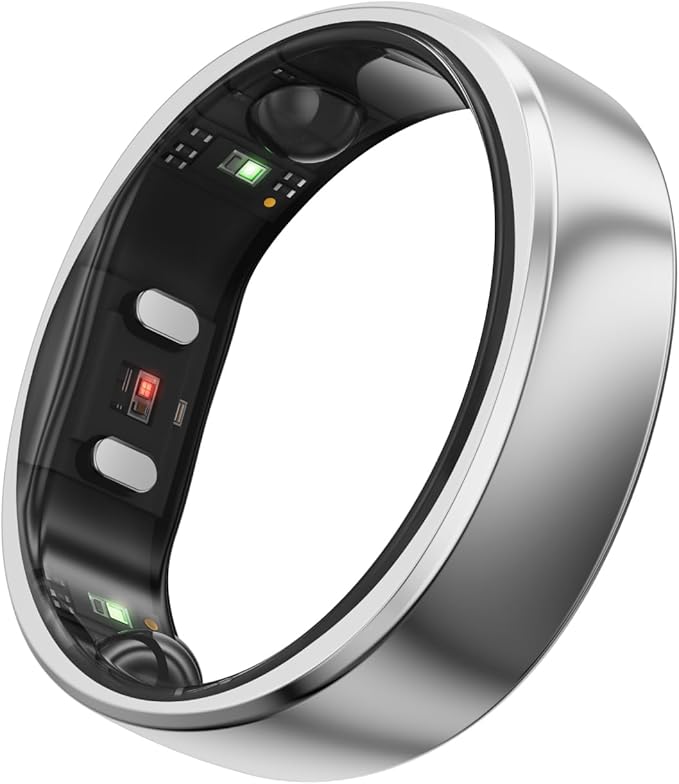 RingConn Gen 2, World’s First Smart Ring with Sleep Apnea Monitoring, No APP Subscription, 12-Day Battery Life, Stress/Heart Rate/Women's Health Tracker, Android & iOS Compatible (Silver, Size 9)