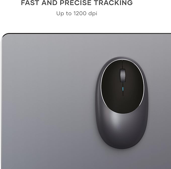 Satechi M1 Wireless Bluetooth Mouse, USB-C Rechargeable, Compact & Portable, for MacBook Air/Pro/Nro, iPad Air/Pro, iPad mini, Mac mini, iMac & Windows - Space Gray