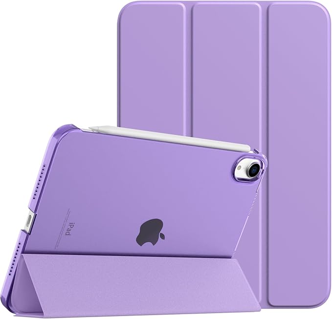 TiMOVO Case for iPad mini 7 A17 Pro 8.3-inch 2024, iPad mini 6th Generation Case, Slim Translucent Hard Back Folio Cover Support Touch ID & Apple Pencil Charging, Auto Wake/Sleep, Lilac