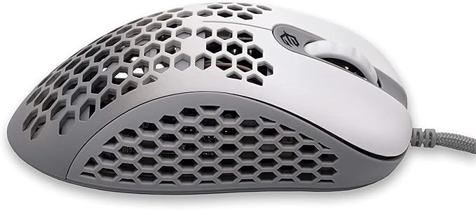 Gwolves Skoll SKL 2020 Edition 65g Ultra Lightweight Honeycomb Design Wired RGB Gaming Mouse up to 12000 DPI (White) (Long)