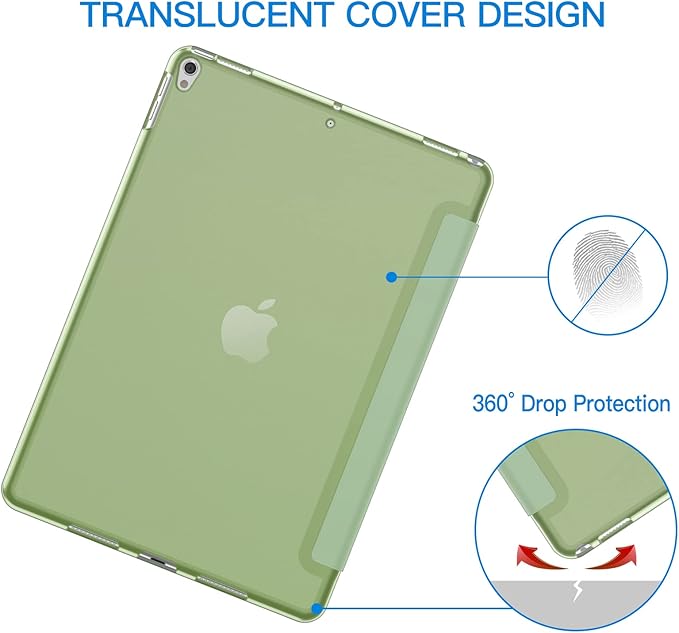 JETech Case for iPad Pro 10.5-Inch and iPad Air 3 (10.5-Inch 2019, 3rd Generation), Smart Cover Auto Wake/Sleep Cover (Matcha Green)