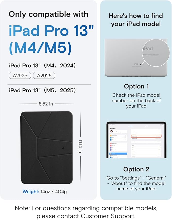 MOFT Dynamic Folio Case for iPad Pro 13-inch(M5 2025/M4 2024), Slim Magnetic Stand Case with 20+ Viewing Angles, Auto Wake/Sleep, Ultra Thin, Jet Black