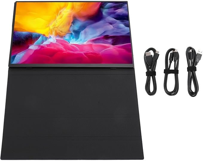 SUNGOOYUE 14.5 Inch Portable Display, 4K IPS Laptop Screen Resolution 16:10 Aspect Ratio 400 Nits Brightness 1500:1 Contrast Ratio, with Adjustable Stand and Dual USB C Ports, for Switch