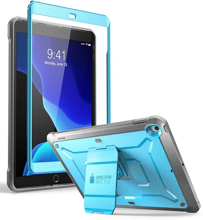 SUPCASE for iPad 9th Generation Case with Screen Protector (Unicorn Beetle Pro), [Built-in Stand] Heavy Duty Rugged Protective Case for iPad 10.2 9th / 8th / 7th Generation (2021/2020/2019), Blue