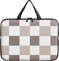 Laptop Sleeve Case Bag 15 inch, Brown Checkered Slim Carrying Case Handbag Travel Laptop Bag for 15 inch MacBook Air M3/M2/15 Pro/Surface Laptop 7/6/5/4/3/ Dell XPS 15 Plus