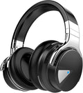 Silensys E7 Active Noise Cancelling Headphones Wireless Bluetooth Headphone with Microphone Deep Bass Over Ear, Comfortable Protein Earpads, 30 Hours Playtime for Travel/Work, Black
