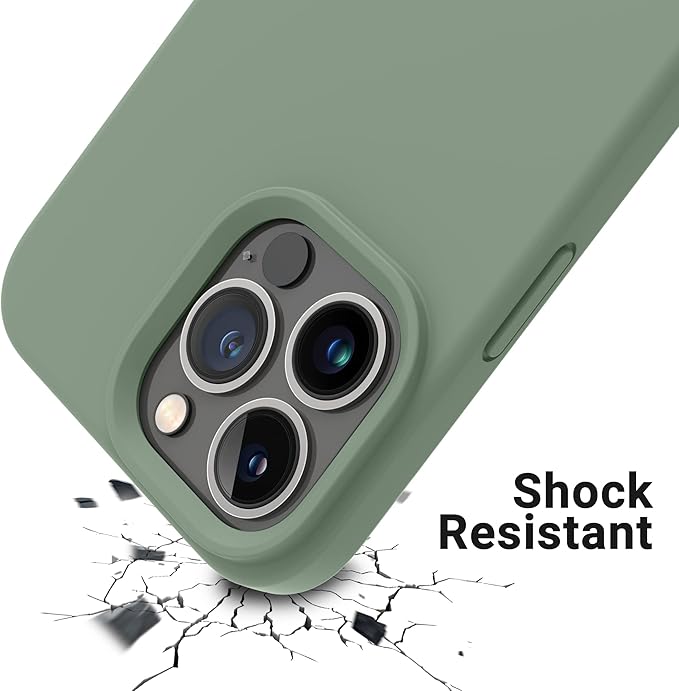 OTOFLY Designed for iPhone 14 Pro Case, Silicone Shockproof Slim Thin Phone Case for iPhone 14 Pro 6.1 inch (Calke Green)