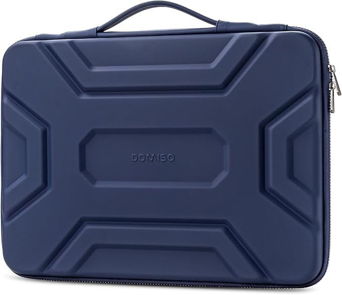 DOMISO 15.6 inch Laptop Sleeve Shoulder Bag Shockproof Computer Bag Waterproof EVA Protective Carrying Case for 16" MacBook Pro/Max M2 M1 2019-2023,15"-16" HP Dell Asus Laptop,Dell XPS 15,Dark Blue