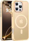 Newfuture Designed for iPhone 16 Pro Case with Magnetic [13 FT Military Drop Protection] [Compatible with Magsafe] Slim Translucent Matte Shockproof with Anti-Fingerprint Phone Case,Creamy Yellow