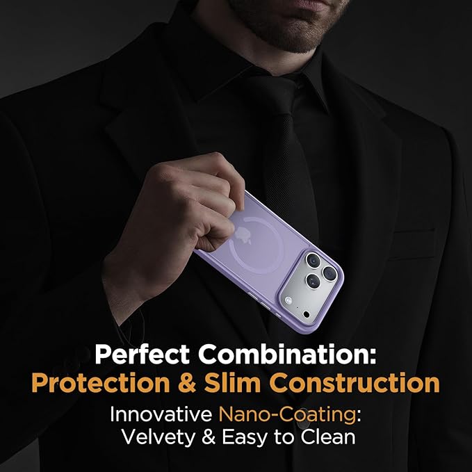 Miracase Magnetic for iPhone 17 Pro Max Case with Screen Protector [Compatible with MagSafe] Slim Thin Phone Case Military-Grade Protected for 17 ProMax Cover Bumper 6.9", Purple