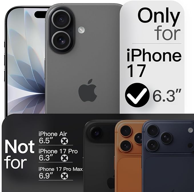 JETech Magnetic Slim Case for iPhone 17 6.3-Inch, Compatible with MagSafe, Ultra-Thin Lightweight Minimalist Phone Cover with Matte Finish and Full Camera Lens Protection (Midnight Green)