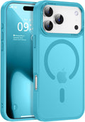 Newfuture Magnetic for iPhone 17 Pro Max Case [Compatible with Magsafe] [Military Grade Drop Protection] Translucent Matte Anti-Scratch Shockproof Protective Phone Cover 6.9 Inch, Lake Blue