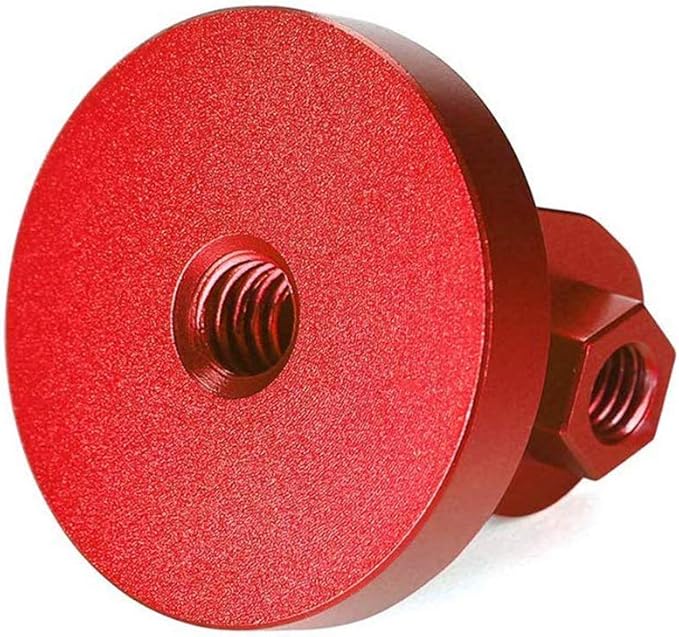 HSU Aluminum Tripod Mount Adapter for GoPro, Hero 12/11/10/9/8/7/6/5/4/3 Action Camera Monopod Mount with Thumbscrew (Red)