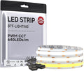 BTF-LIGHTING FCOB COB LED Strip CCT Tunable 3000K-6000K,UL Listed DC12V 9.8FT CRI 90+ Dimmable LED Tape Lights,640LEDs/m Dotless for Bedroom Kitchen Indoor Decor(No Adapter or Controller)