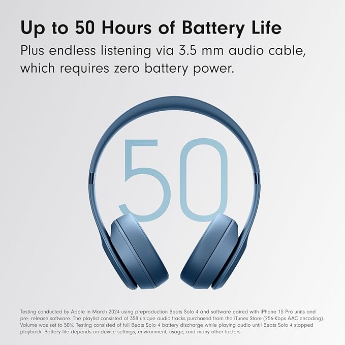 Beats Solo 4 Wireless Headphones with 20W Power Adapter - Slate Blue
