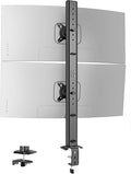 Pegzone Vertical Dual Monitor Mount for 17–34 Inch Screens, Stacked Monitor Stand, Holds up to 33 lbs per Arm, 33.1" Extra Tall Pole, Full Motion Height Adjustable Mount, 75/100 VESA, Clamp & Grommet