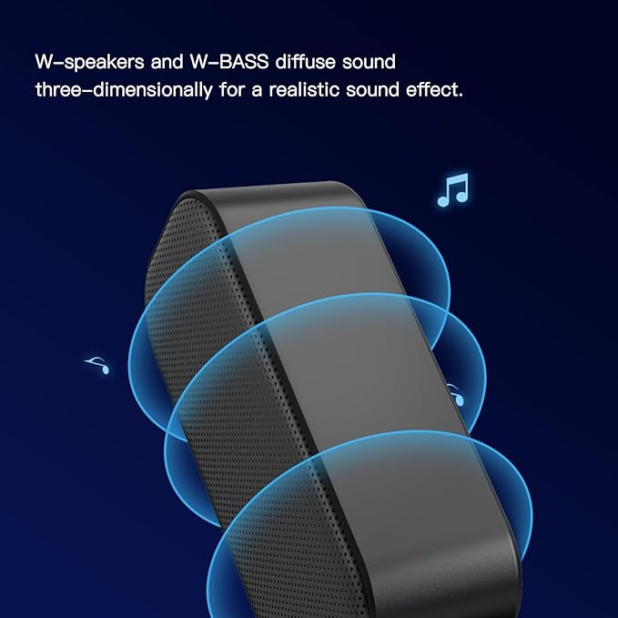 Computer Speaker for Desktop, Wired PC Speaker, Portable USB Speaker for Laptop, Plug and Play, Sound-bar for Office, Home and Gaming (Black-M)