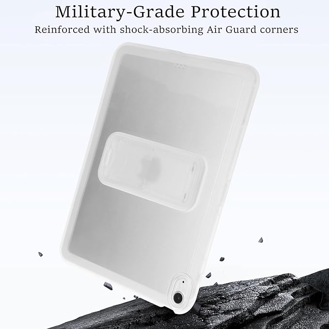 Slim Case for iPad Air 11-inch M4/M3/M2 (2026/2025/2024), Built-in Kickstand Non-Slip Shockproof Rugged Protective for Women Men, Clear