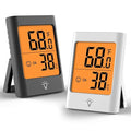 Indoor Thermometer for Home, 2pack Hygrometer Humidity Meter Humidity Sensor with Backlight for Bedroom Greenhouse Garage.