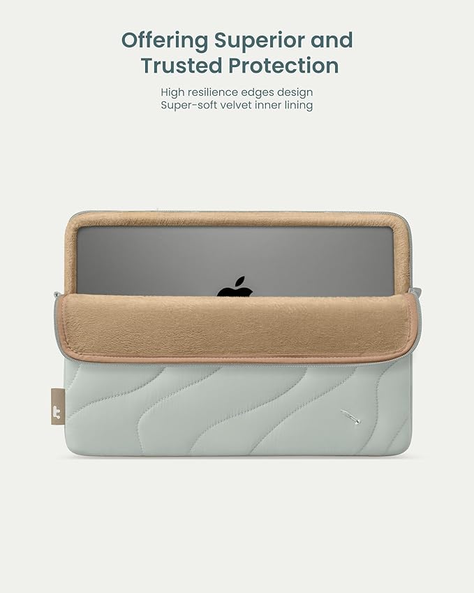 tomtoc 360 Protective Puffy Laptop Sleeve for 13-inch MacBook Air M5/A3449(2026)/M4/M3/M2 A3240 A3113, MacBook Neo A18 & MacBook Pro M2/M1, Quilted Soft Puffer Bag for 13-inch Surface Pro Copilot+PC