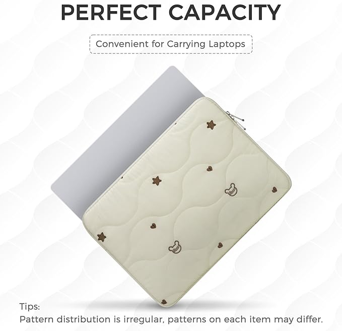 Laptop Sleeve Case 15 16 Inch Laptop Cover Protective Case Compatible with MacBook Air MacBook Pro 15 16 Inch Shockproof Padded Laptop Case, Beige